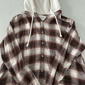 American Eagle Outfitters Brown Plaid Shirt